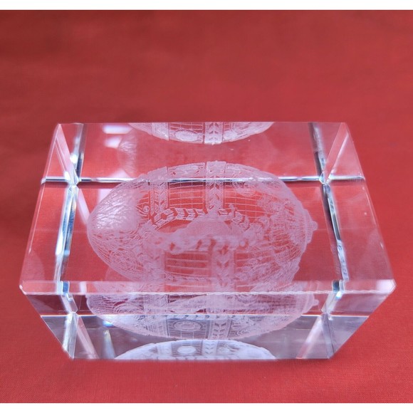 Faberge Crystal Glass Horse Inside Egg 3D Paperweight Laser Etched Israel Made - Picture 9 of 10